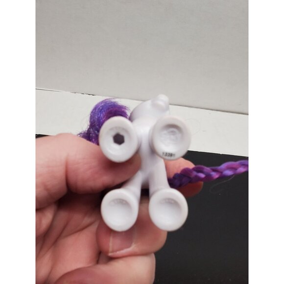 2010 My Little Pony Hasbro G4 Rarity Unicorn MLP White Purple 3" - Picture 5 of 6
